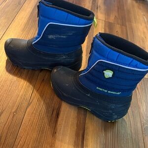 Kids Blue and Black Snow Boots